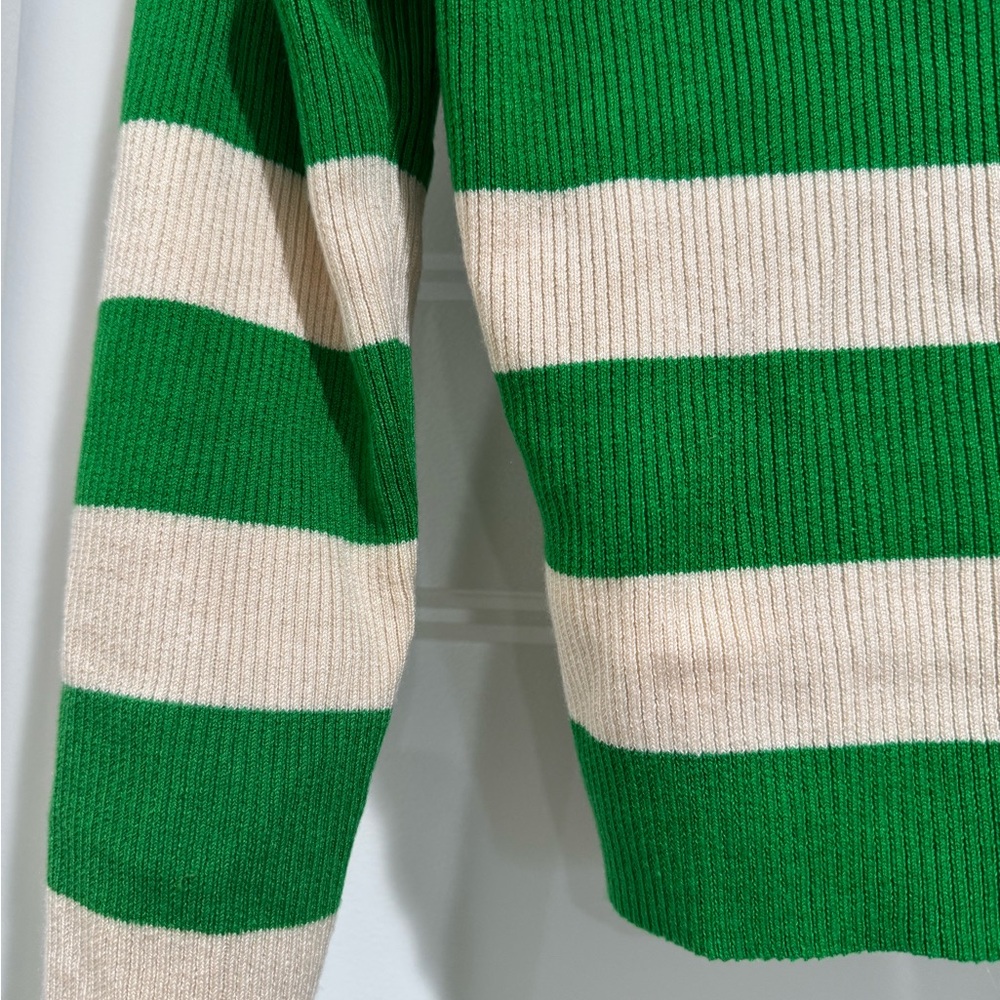 J. Crew Rugby Stripe Cropped Ribbed Sweater - Picture 7 of 8